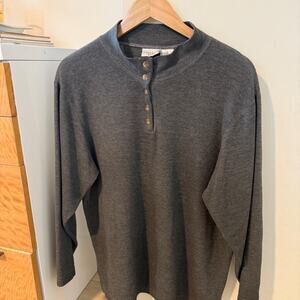 Vintage Summit Hill Gray Henley Long Sleeve ✨